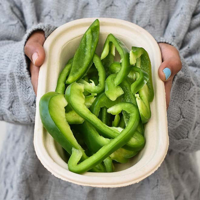 Organic Capsicum - Green (Sliced)