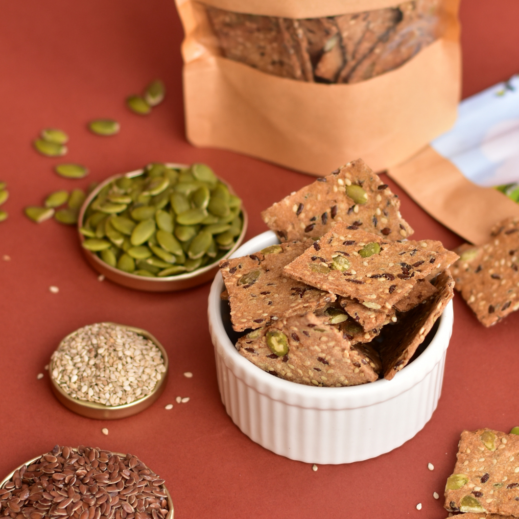 Organic Onion and Multi Seed Crackers